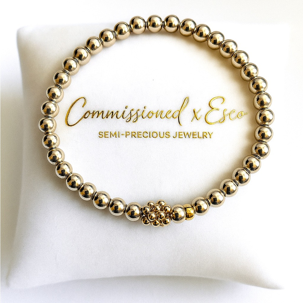 Sterling Silver & 14K Yellow Gold Bubble Station Bracelet